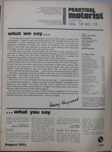 Practical Motorist Magazine August 1972 - Picture 2 of 2