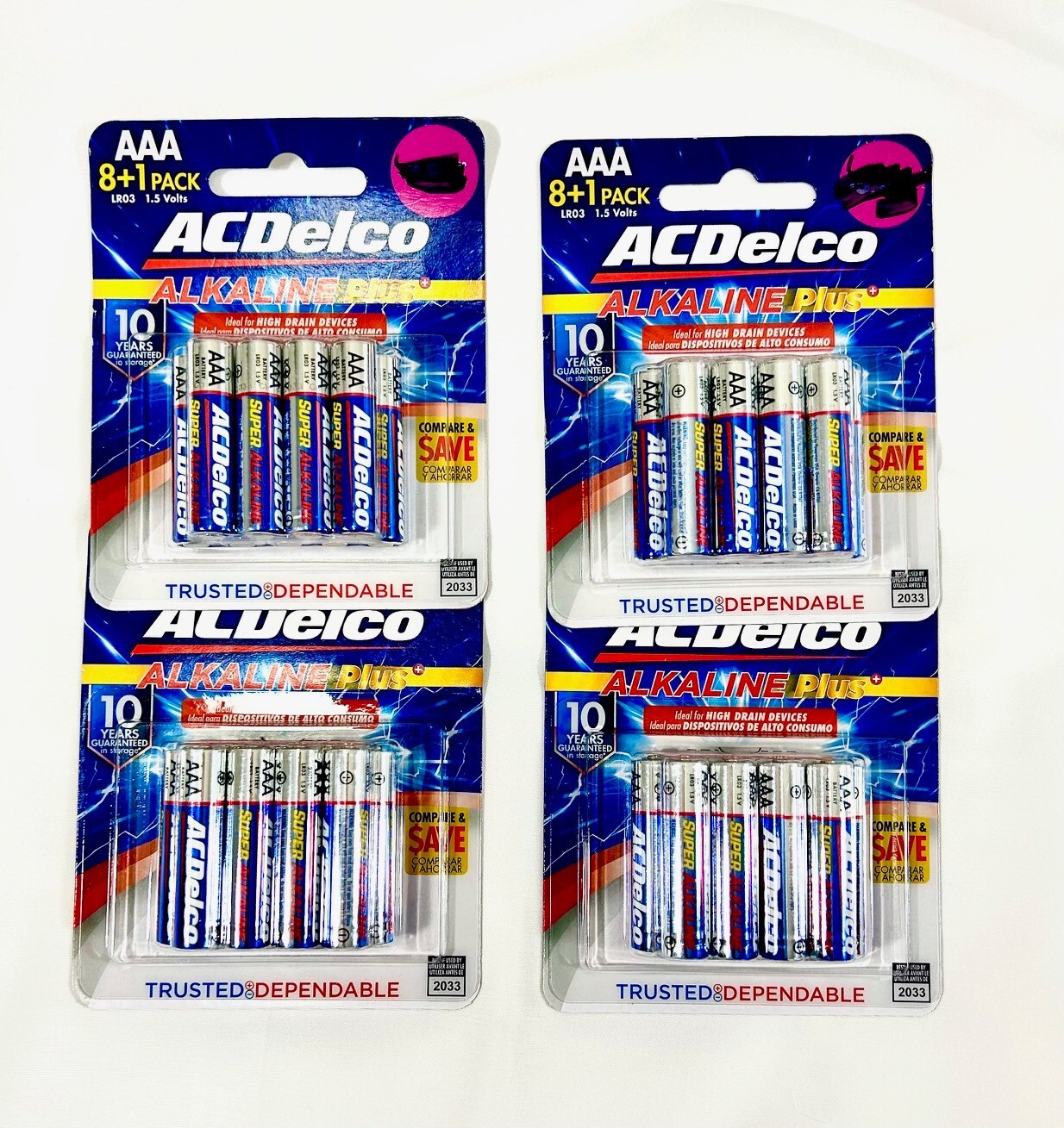 AAA Batteries Super Heavy Duty 36 Count 9 per Pk ACDelco NEW (4 Packs) exp 2033-image