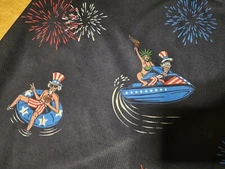 RARE Hurley Shirt Men M H2O Dri Short Sleeve Polo Shirt USA 4th of July Statue