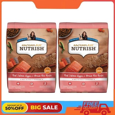 Rachael Ray Nutrish Real Salmon, Veggies & Brown Rice Recipe Dry Dog Food, 13lb