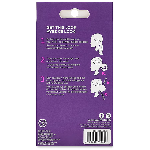 Goody Hair Spin Pin, - Mini Corkscrew Hair Pins for Fast Bun Provides All-Day Ho - Picture 4 of 11