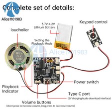 4M Memory Greeting Card Sound Module Button Magnet Control Music Box DIY Gift