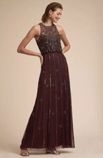 $280 NWT ANTHROPOLOGIE BHLDN AMADA DRESS 0 Bordeaux