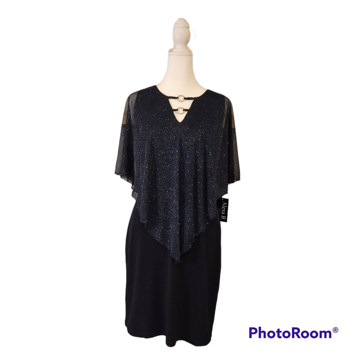 chiffon popover dress Charisma Chiffon Capelet Dress - Dark Peacock - 12