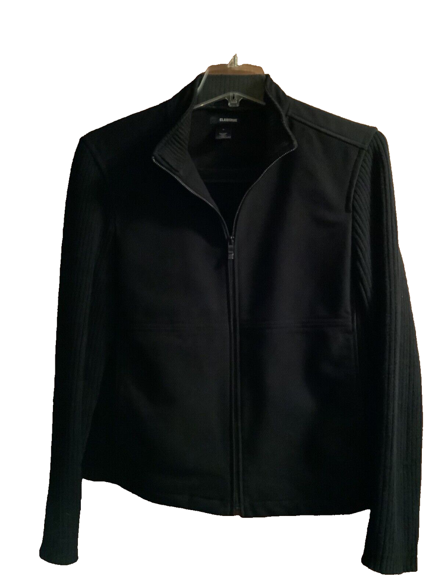 ユウ Men's Claiborne Black Corduroy Jacket with Knit Sleeves Size
