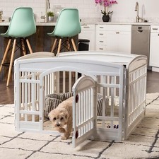 24" Exercise 4-Panel Pet Playpen w/ Door Dog Puppy Secure Fence Gate Play Yards