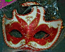 MASQUERADE CARNIVAL MARDI GRAS VENETIAN MASK M7228 Red 