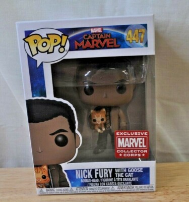 Funko Pop! #447 Captain Marvel Nick Fury W/ Goose The Cat