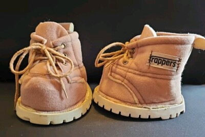 Vintage 1980s ''Trappers'' Bear Plush Stuffed Toy Replacement Boots Tan