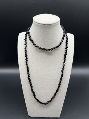 Black-Tone Beaded Statement Necklace