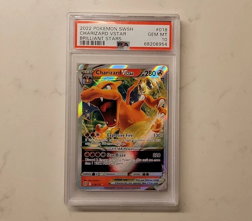 Pokemon Brilliant Stars PSA 10 Charizard VSTAR 018/172🔥 celebrations etb ultra