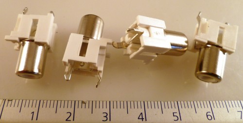 KYCON KLPX-0848-2-W RCA Phono PCB Socket Blanco 5 Piezas MBA007E - Imagen 2 de 3