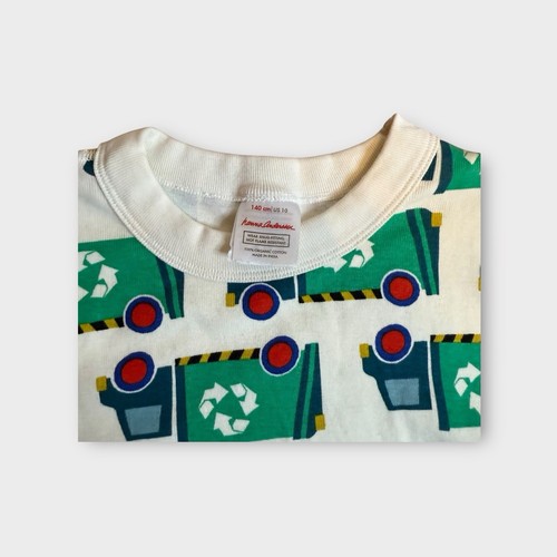 Hanna Andersson Garbage Truck Pattern Organic Pajama Top - Picture 2 of 4