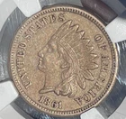 Sweet 1861 Indian Head Cent NGC AU53 6968983-009