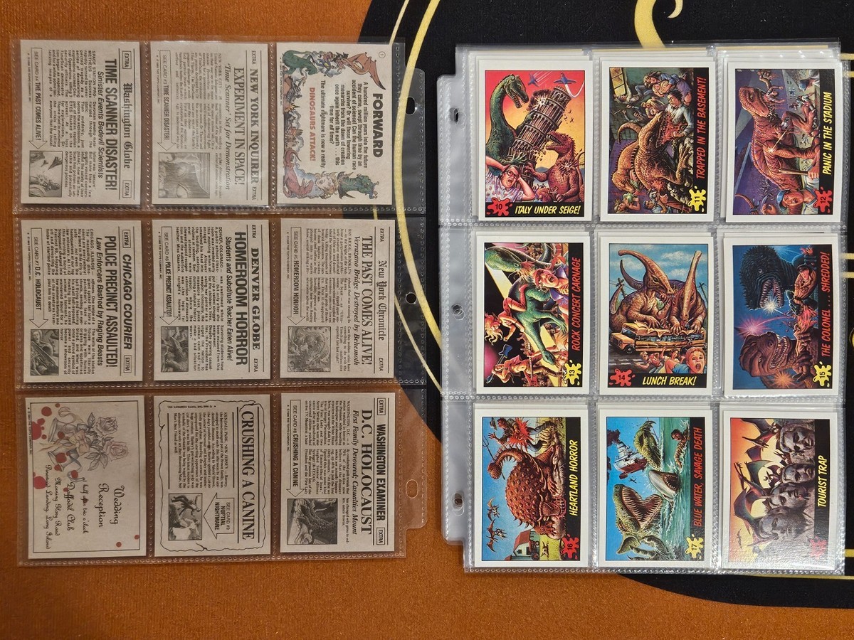 Dinosaurs Attack 1988 Topps Complete Set - 55 Cards & 11 Stickers