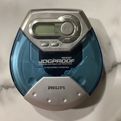 Philips Jogproof Portable CD Player 45 ESP Blue Model AX5111/17 Works