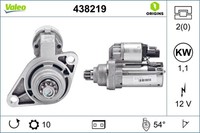 Anlasser Starter Valeo Origins - NEW O.E. Technologie 438219 FüR Polo A3 5M1 VW