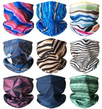 9PCS Face Mask Bandanas Headband Head Wrap Scarf Neck Warmer Headwear Balacla...