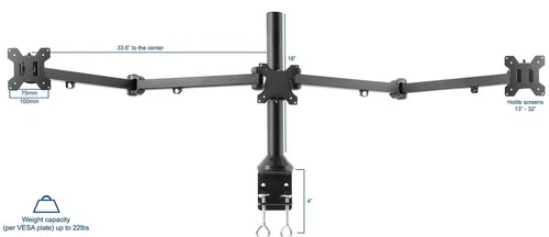 VIVO Triple 23 to 32 inch LED LCD Computer Monitor Desk Mount VESA Stand, Heavy