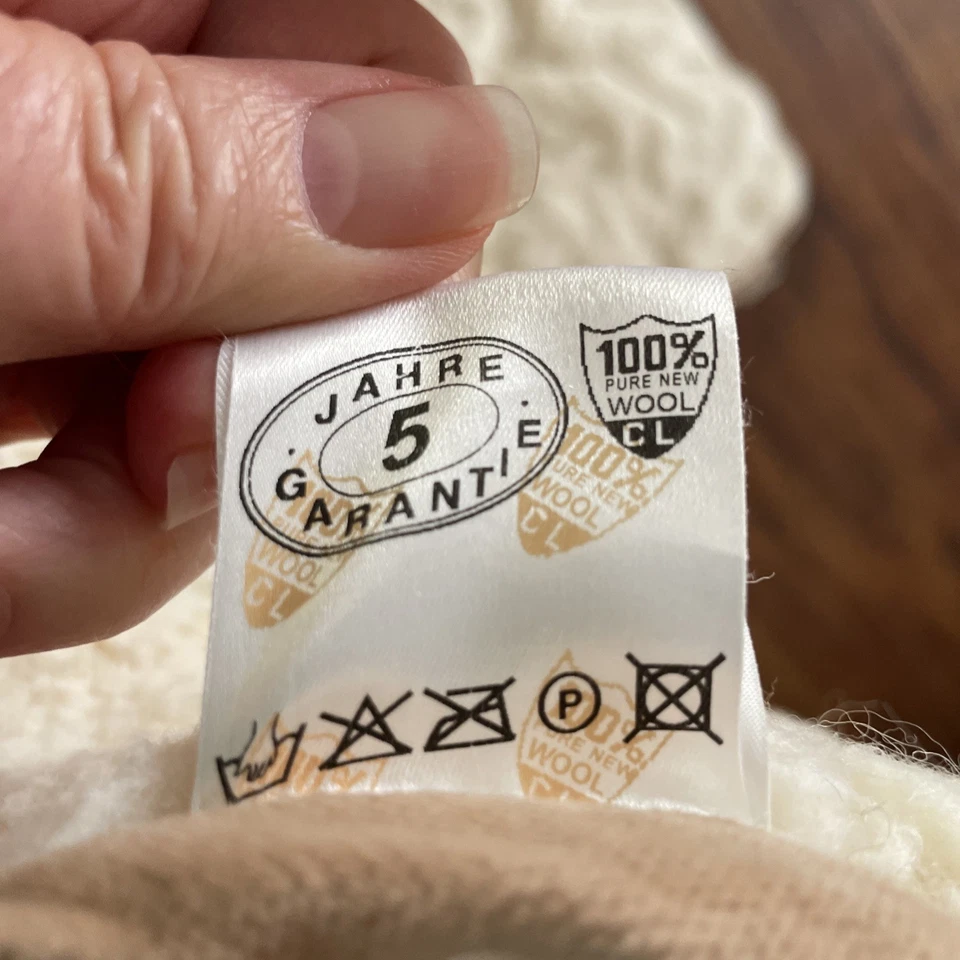 Colchón Topper Pad Vintage 100% Lana Doble Vellón Natural Comodidad Vida Alemania Foto 4 de 4