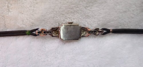 OROLOGIO DA DONNA VINTAGE HAMILTON ORO BIANCO 14K E 28 DIAMANTI CON CINTURINO IN CORDA FUNZIONANTE - Foto 3 di 16