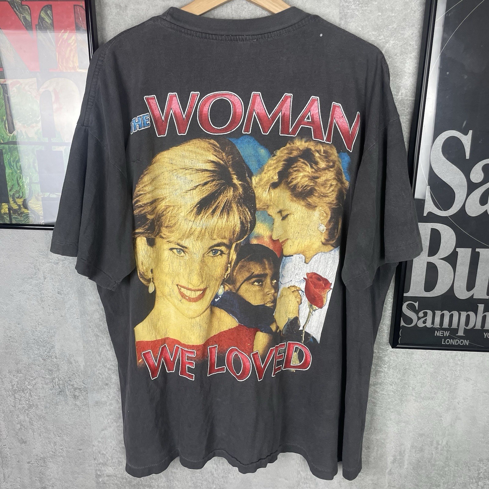 Vintage Princess Diana Shirt Mens X-Large The Woman We Loved 90s Memorial Faded image 2