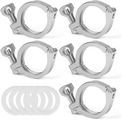 Tri Clamp 5 Pcs Single Pin Heavy Duty with Wing Nut Generic Ferrule TC 1、1.5 Inc