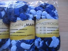 Strickgarn Wollreste Noppengarn blau (101)