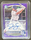 2025 Bowman Jac Caglianone Chrome Prospect Auto Mega Box Purple Refractor #/199