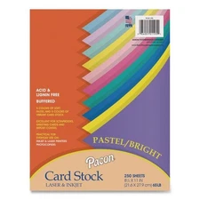 Pacon 101195 65 lb. Cover Weight Array Card Stock - Assorted (250/Pack) New