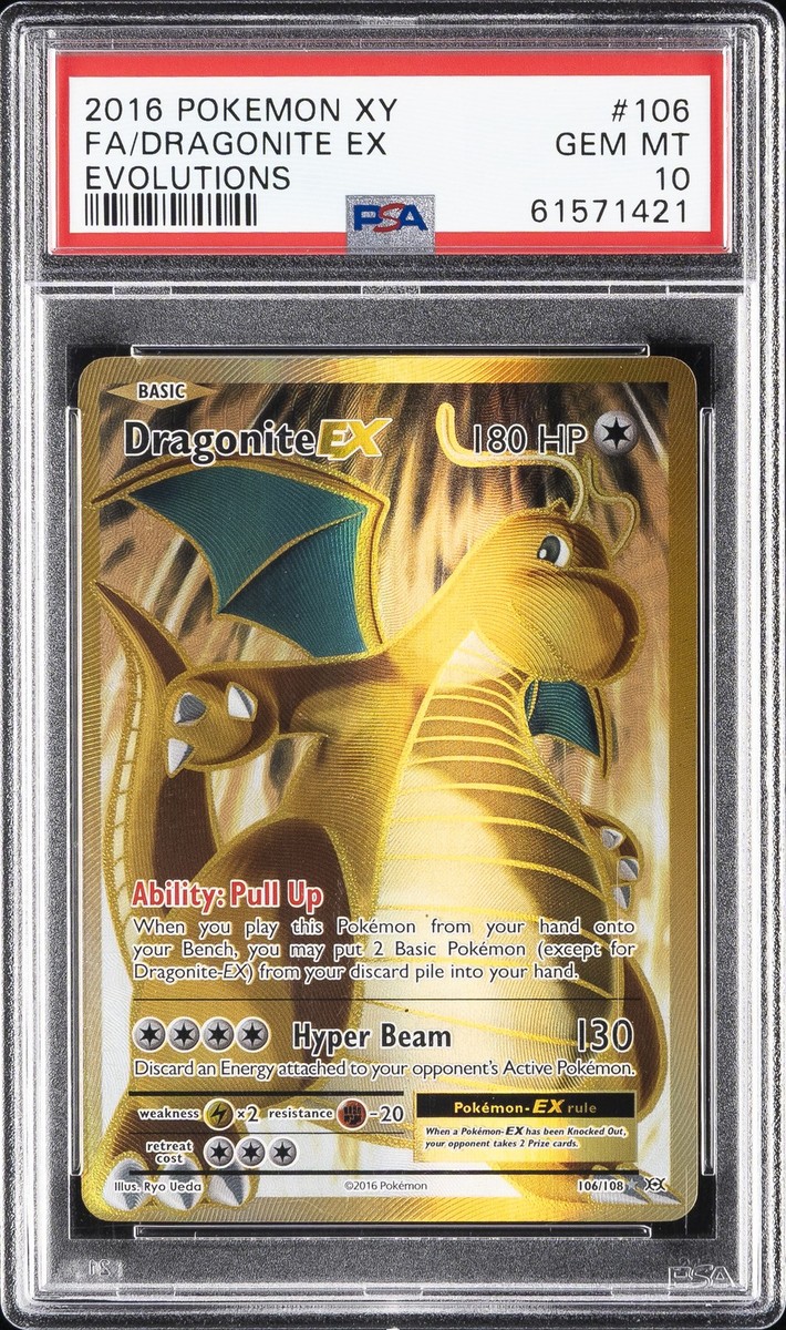 2016 POKEMON XY EVOLUTIONS #106 FULL ART/DRAGONITE EX PSA 10 | eBay