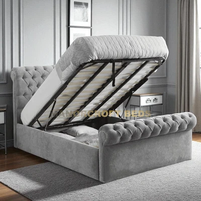 BE&D Chesterfield - Gas Lift Ottoman storage /Sleigh bed- Double &king size&Superking