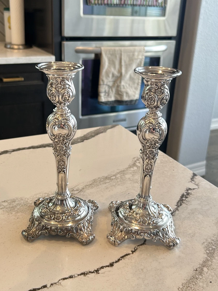 Wm. Rogers & Son Antique US Silver-Plated Candlesticks