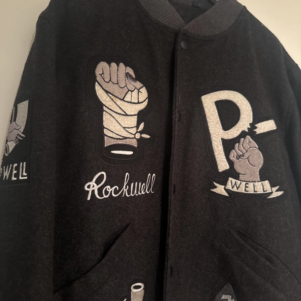 Rockwell By Parra Broken Fist Varsity Bomber Wool Jacket Rare Piet Parra - Image 2 of 4