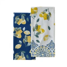 Lemon Medallion Dish Towel (2-Pack),Green