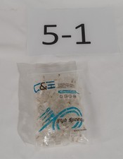 C E RJ45 Cat5e Cat6 Pass-Through/Standard Connectors 100-Pack Bulk Blue Bag