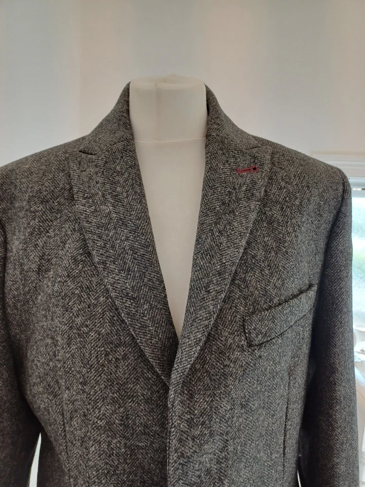 Joules Tweed Coat By Moon Men's Size Medium Dark Grey Excellent Condition. B82 - Image 4 of 4