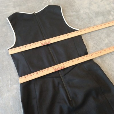 Theory Pencil Dress Size 2 Black White Colorblock Sleeveless Knee
