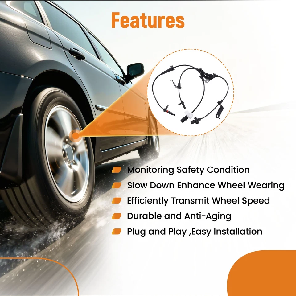 2 Front 2 Rear ABS Wheel Speed Sensors FOR HONDA ACCORD 2008-2012 57455-TA0-A01 - Image 4 of 4