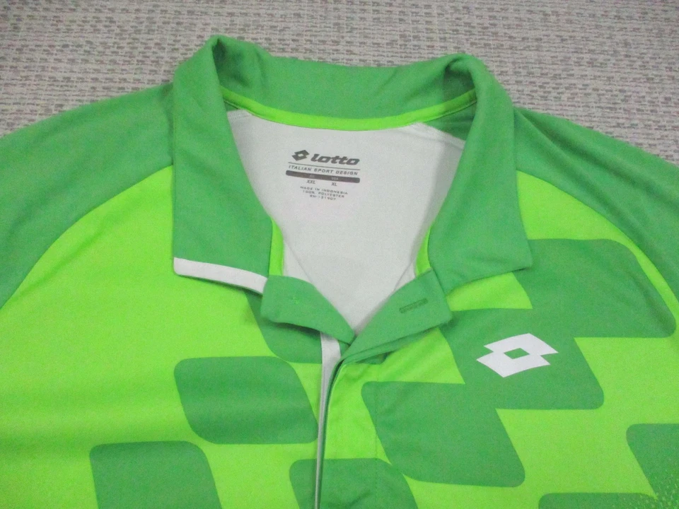 Lotto Shirt Mens XL Green Italian Sport Design Tennis Golf Polo Polyester - Image 4 of 4
