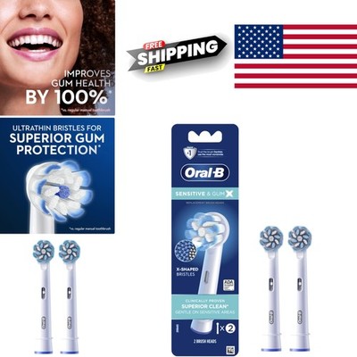 Ultra Thin Bristle Electric Toothbrush Heads Pack of 2 Gentle Plaque Removal
