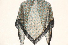 Piano fringe shawl Vintage sparkly shawl with gold metallic accents Boho Wedding