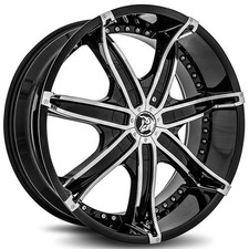 22x9.5 Diablo Wheels Dna Black With Chrome Inserts Rims 4pcs Z1 22x9.5 Diablo Wheels Dna Black With Chrome Inserts Rims 4pcs Z1