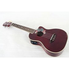 Luna Flora Concert Ukulele Transparent Purple Flame Maple 197881092108 OB