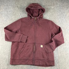 Carhartt Womens Full Zip Hoodie Sweatshirt Size XL Relaxed Fit Clarksburg Red