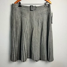 For The Republic Pleated Skirt Academia Career Workwear Office Herringbone 12