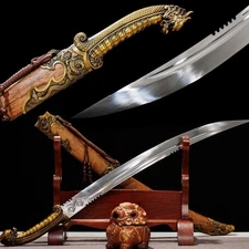 Battle Mongolia Saber Machete Sword Hunting Dao Sharp High Manganese Steel Blade