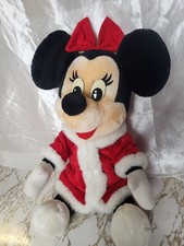   Disney Parks Minnie Mouse Santa Plush 17" Christmas Vintage Disneyland WDW Tag