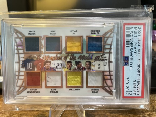 2021 Leaf Art Of Sport 8 Wonders Mbappe, Messi, Neymar Jr. Beckham, #/30 PSA 10