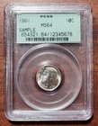 PCGS SAMPLE Slab OGH 1961 Roosevelt Dime MS 64 Nice Scratch-free Holder